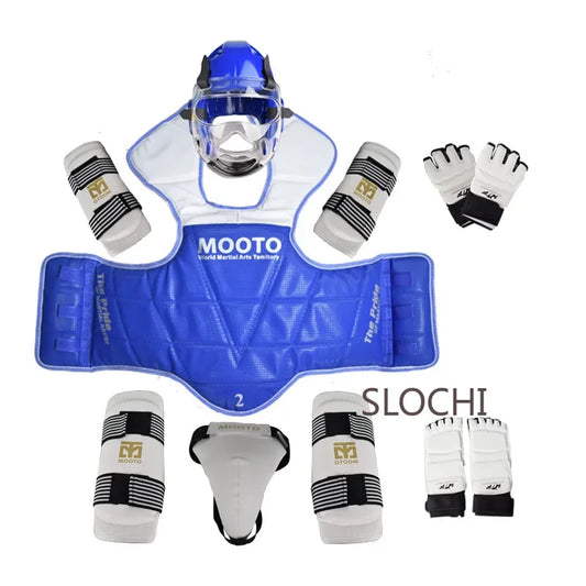 Taekwondo Protective Gear Actual Combat Equipment Full Set Thicken Competition Martial Arts Combat Protective Gear Training Set