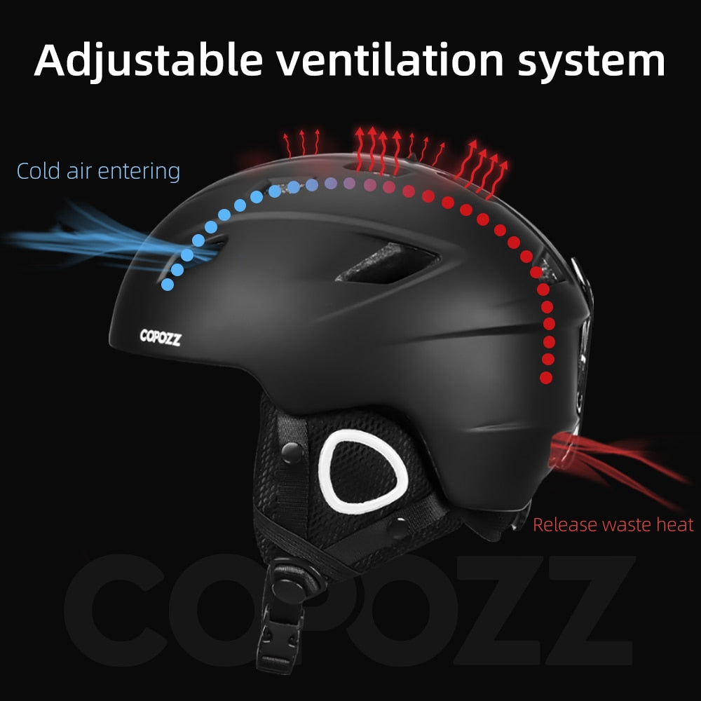 Copozz Men Women ski helmet Half-coverage Snowboard Moto snowmobile Safety Snow Helmet Winter Warm Helmet For Adult and Kids