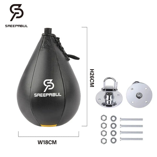 High Quality PU Pear-shaped Boxing Speed Ball Hanging Punching Bag For Thai Fitness Inflatable Boxing Response Training Ball