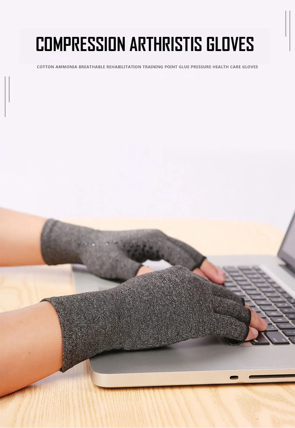 1 Pair Anti-Arthritis Compression Gloves Help Increase Circulation Reducing Pain Fingerless Gloves Arthritis Gloves Women Man