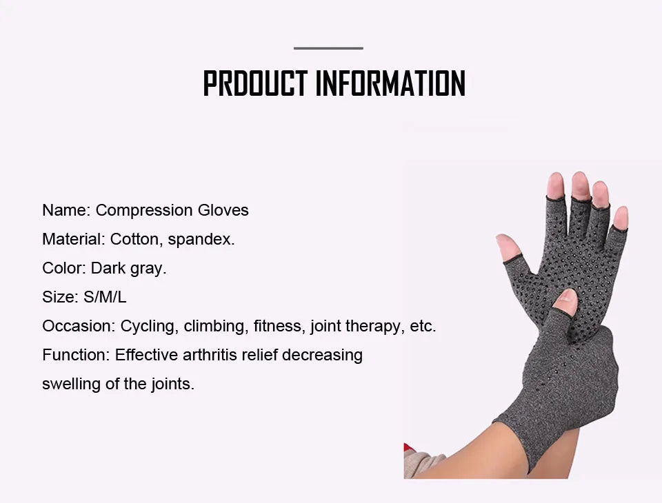 1 Pair Anti-Arthritis Compression Gloves Help Increase Circulation Reducing Pain Fingerless Gloves Arthritis Gloves Women Man