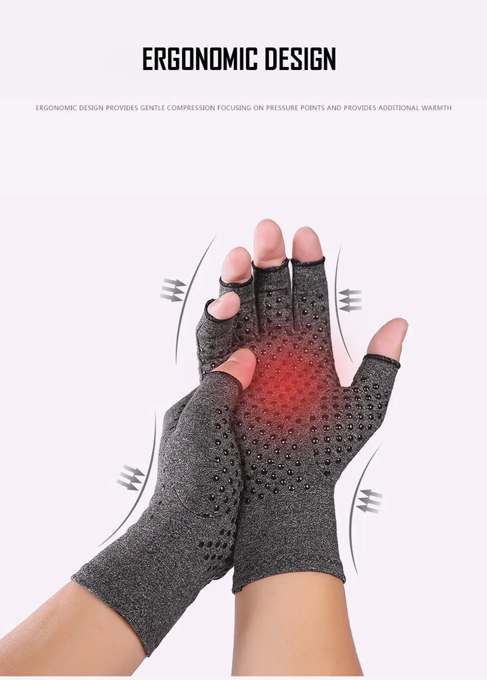 1 Pair Anti-Arthritis Compression Gloves Help Increase Circulation Reducing Pain Fingerless Gloves Arthritis Gloves Women Man